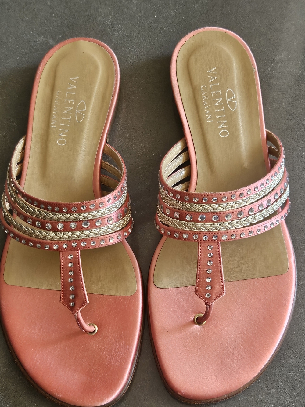 Valentino Coral Satin Sandals